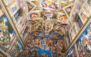Sistine Chapel with Michelangelo paint Vatican